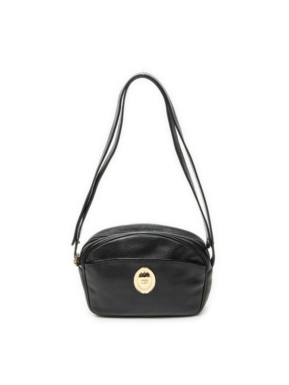 Dior Vintage CC Camera Tassel Crossbody Black Gray Leather